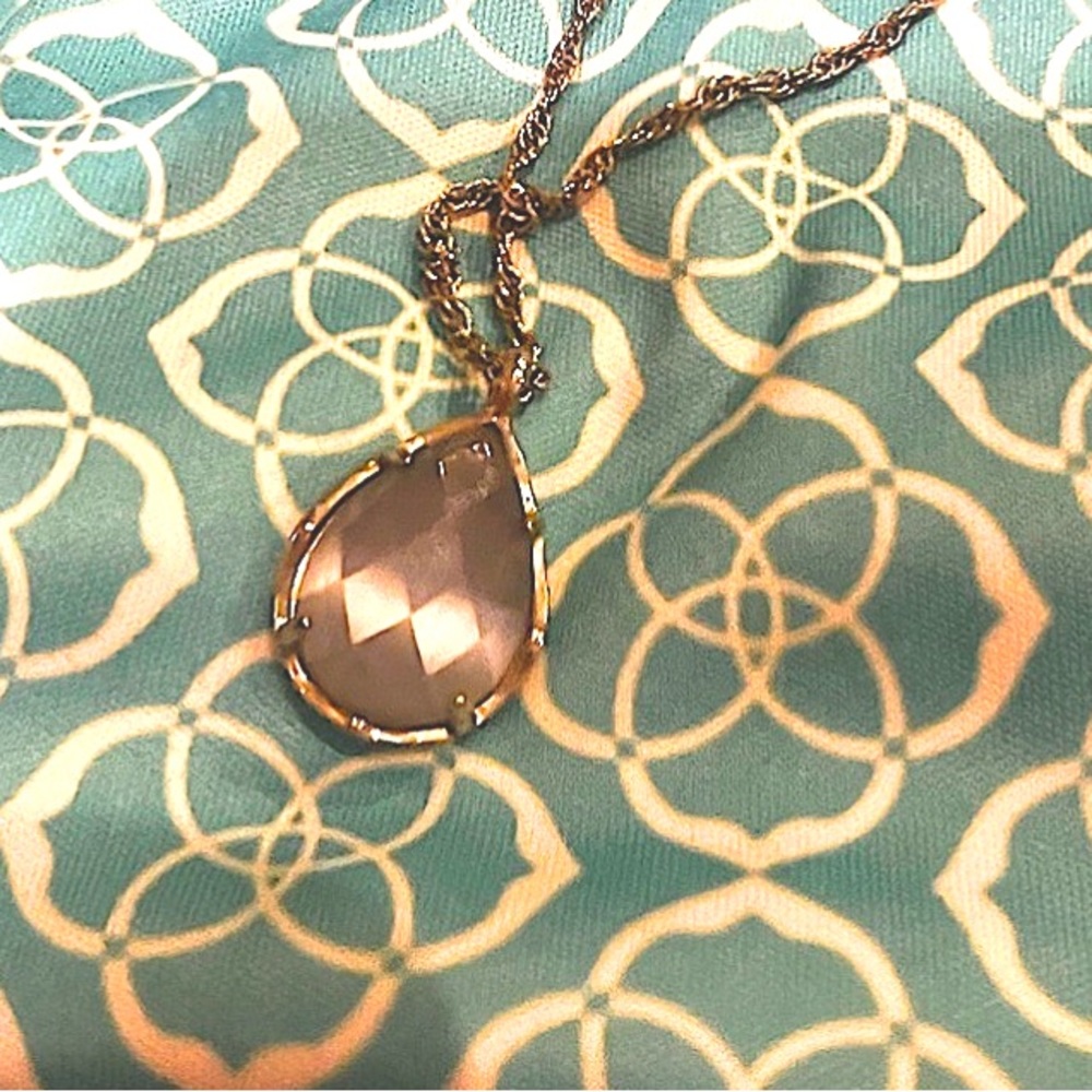 Kendra Scott grey cats eye necklace in silver metal